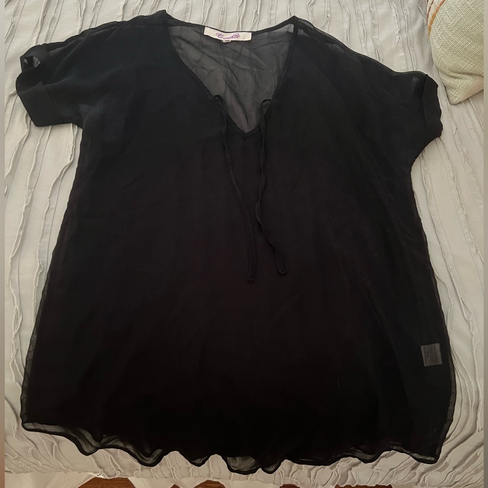 Swim sheer cover up oversized shirt/dress